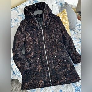 NorthStyle Black Floral Puffer Jacket